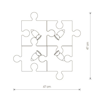 Настенно-потолочный светильник Nowodvorski Серия Puzzle (Пазл) Цвет Beige (Бежевый) арт. 6382