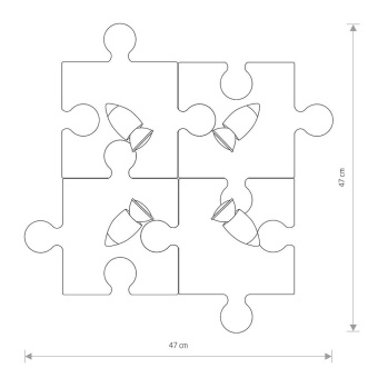 Настенно-потолочный светильник Nowodvorski Серия Puzzle (Пазл) Цвет Multi (Мульти) арт. 6384